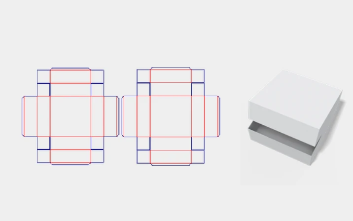 Square ring box with lid template