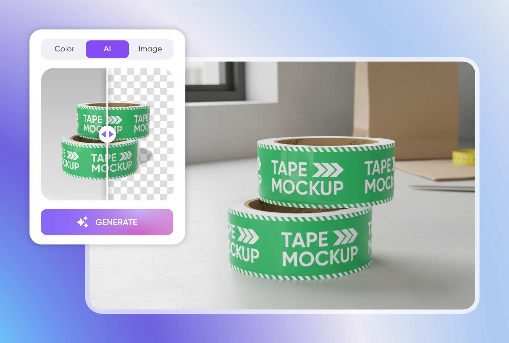 Custom backdrop options for tape designs