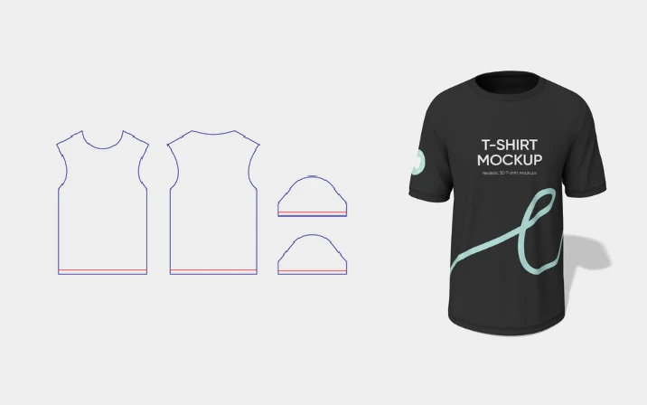 Black T-shirt template