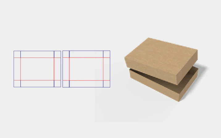 FEFCO 0300 box with lid dieline