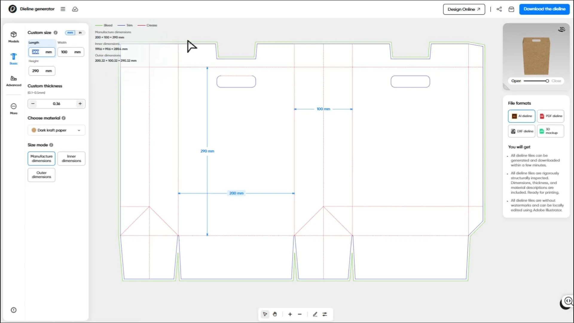 How to create a custom paper bag on Pacdora?