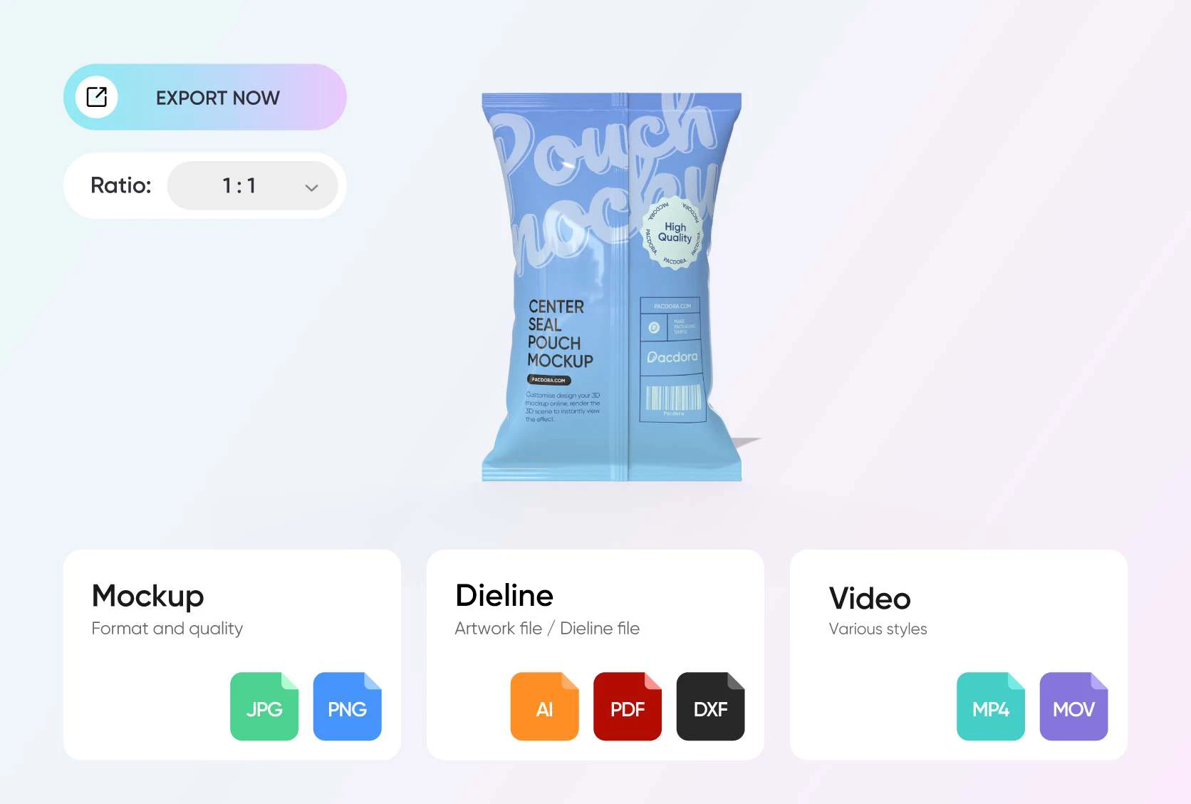 Display your pouch design at its finest