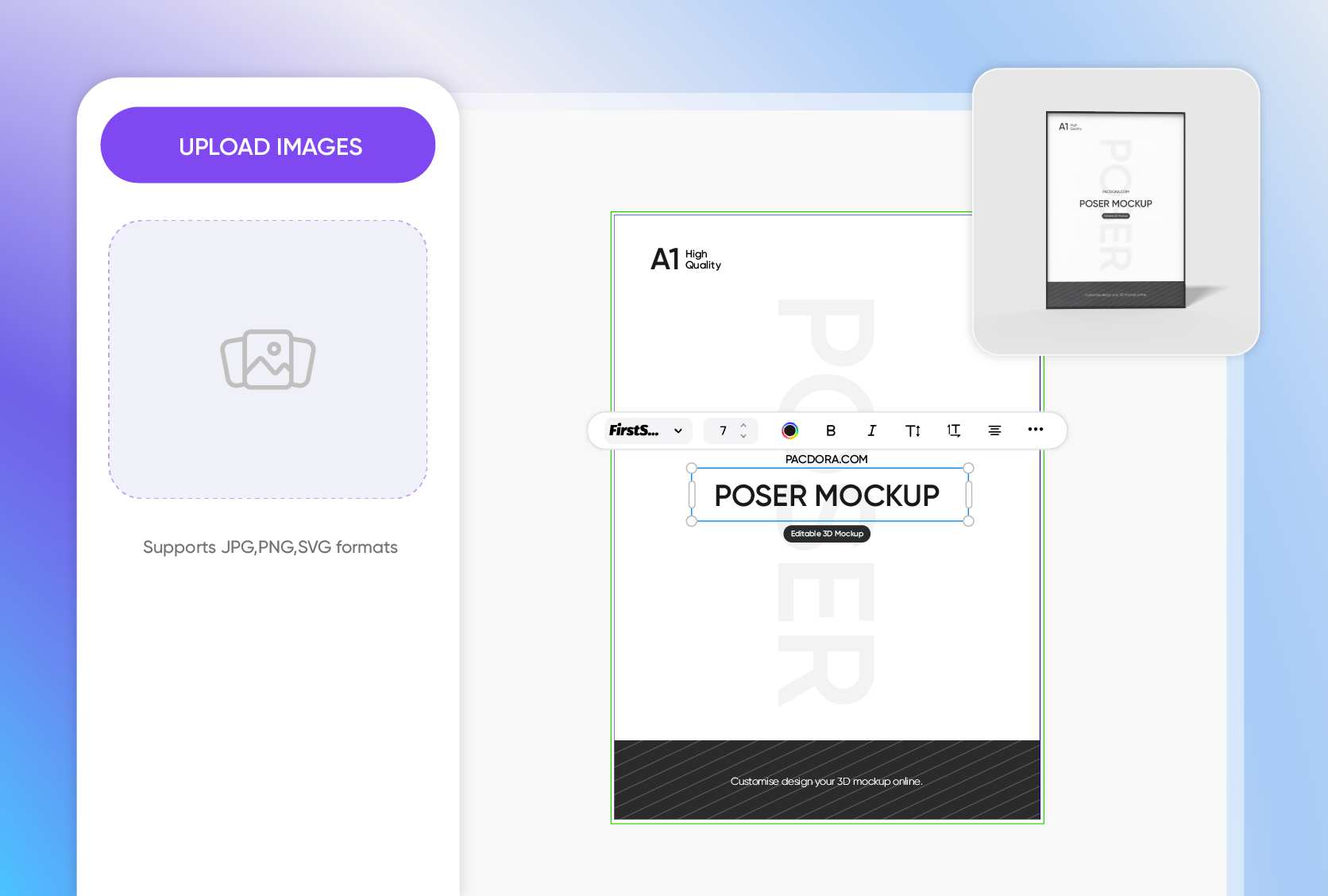 Custom positioning of unique design elements