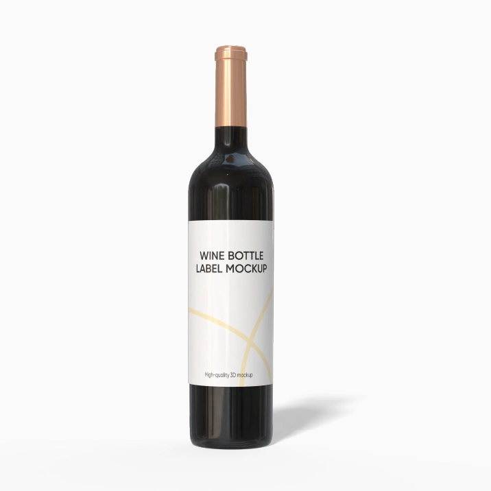 Maqueta de etiqueta de botella de vino