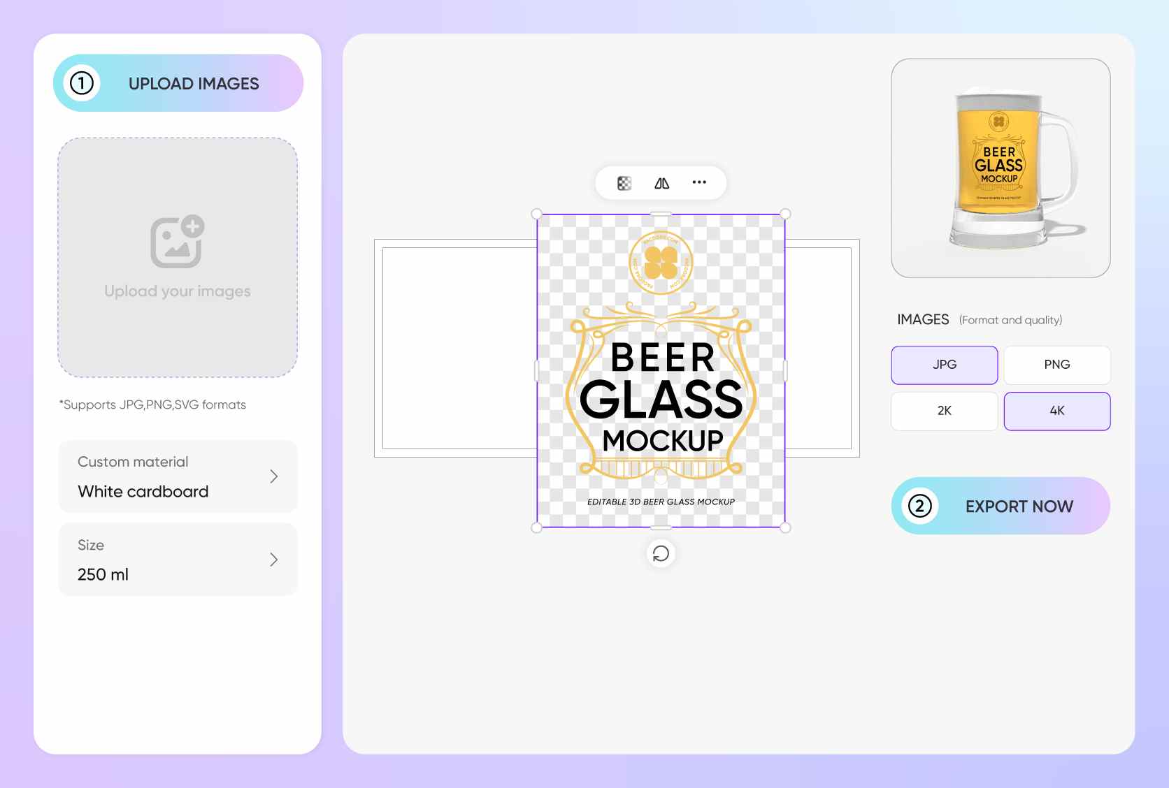 Upload designs that speak to beer lovers
