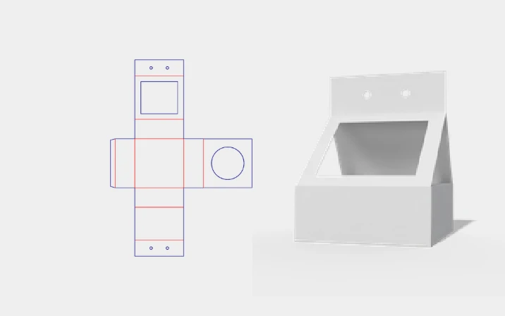 White card shot glass box dieline