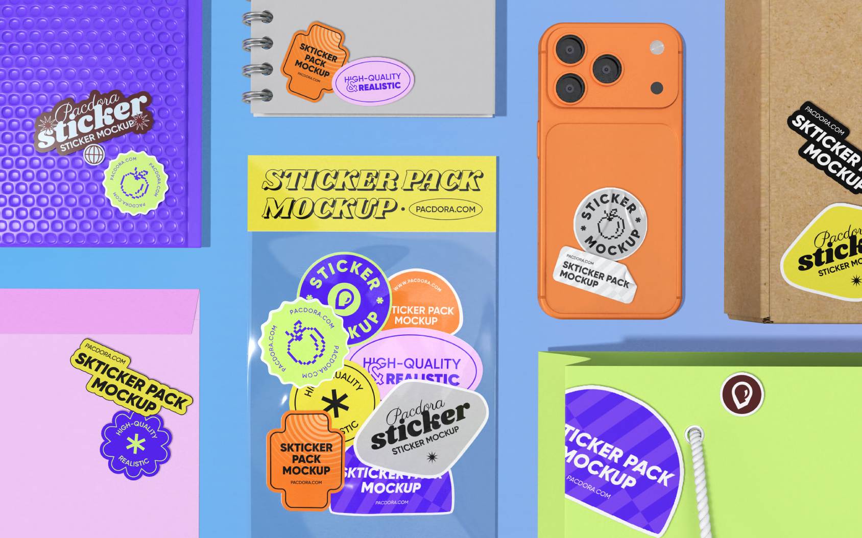 Sticker pack mockup