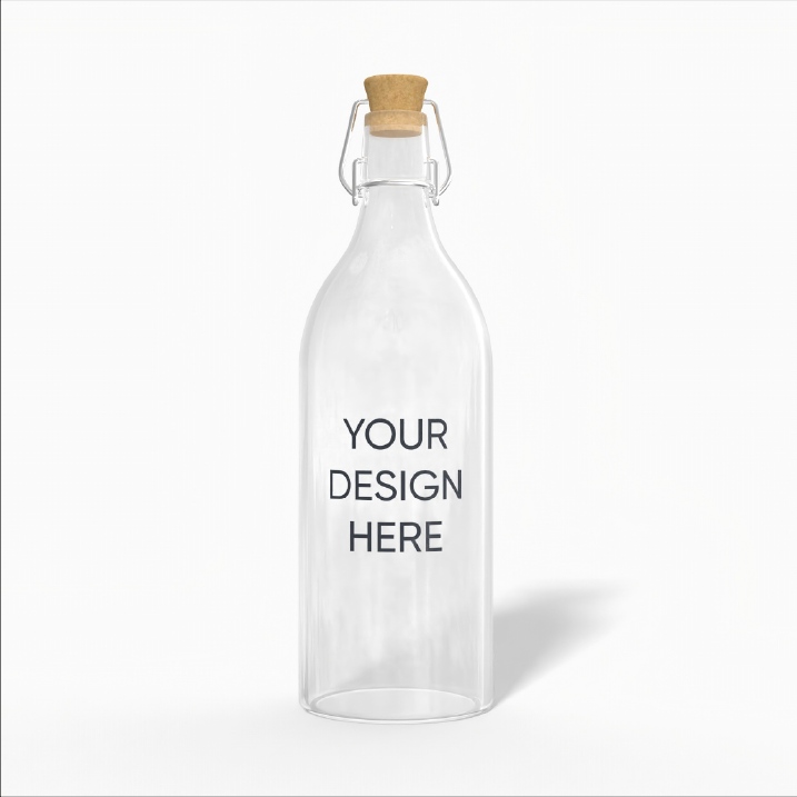 1000ml glass bottle mockup