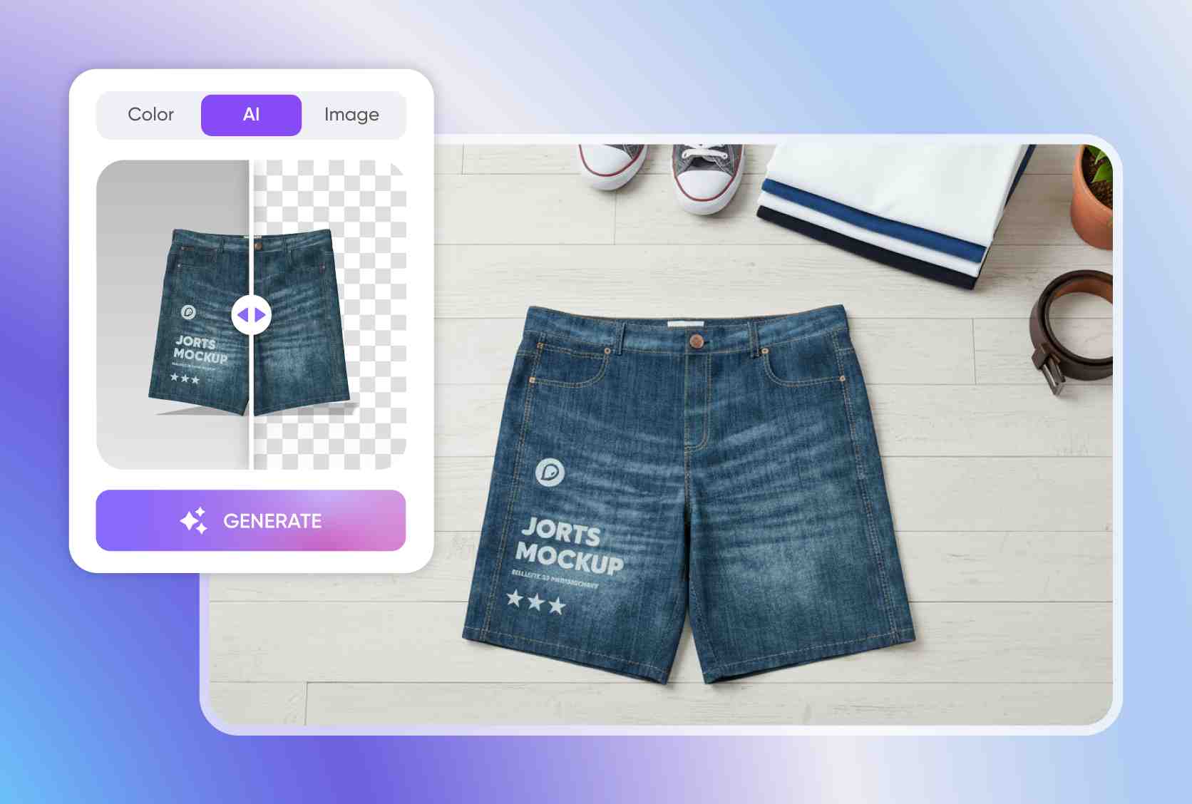 Pick cool scenes for your jorts mockup