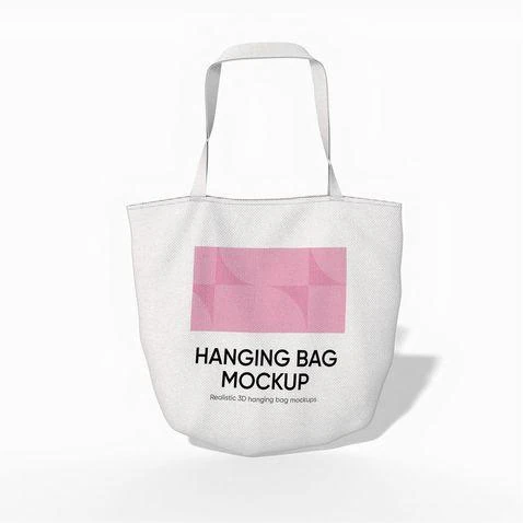 Hanging shopping bag mockup