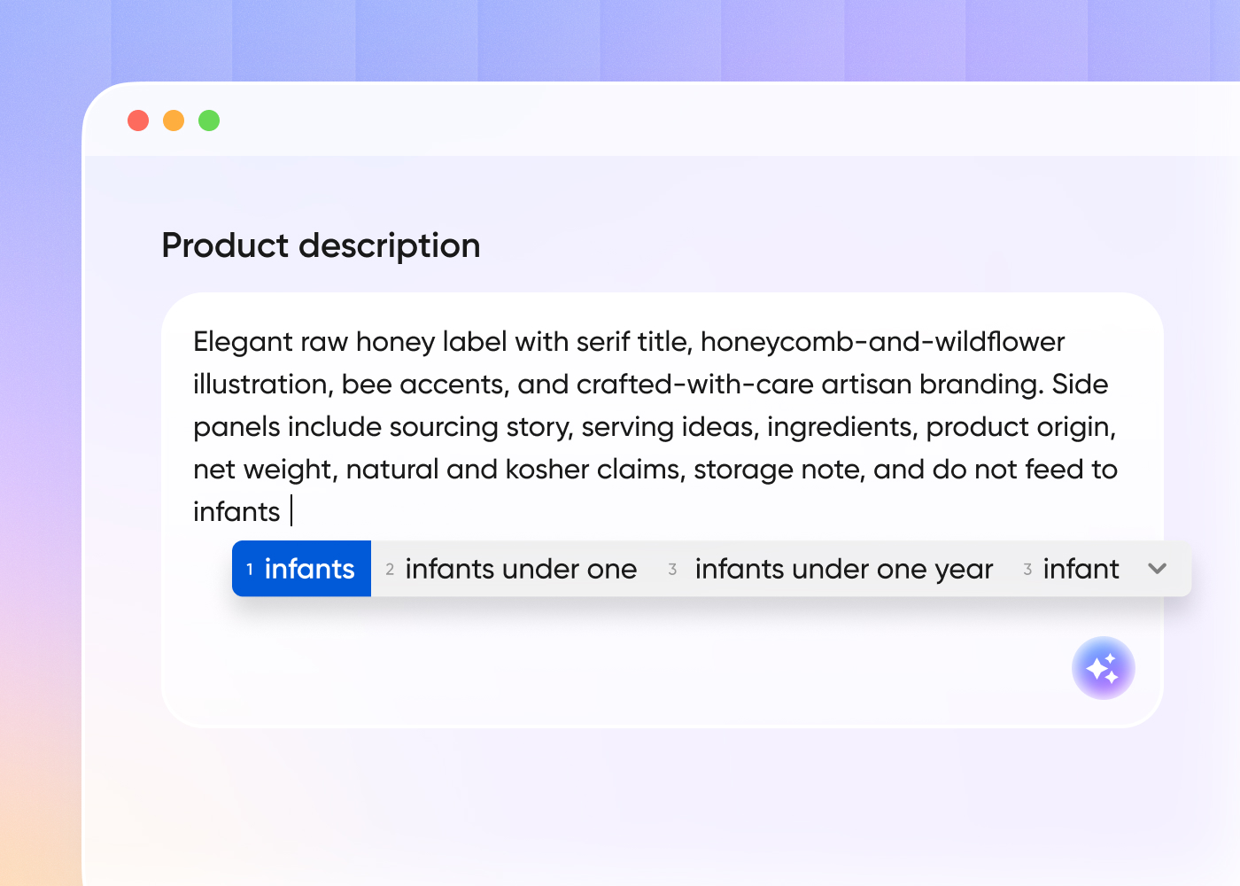 Step 1: Input your label ideas