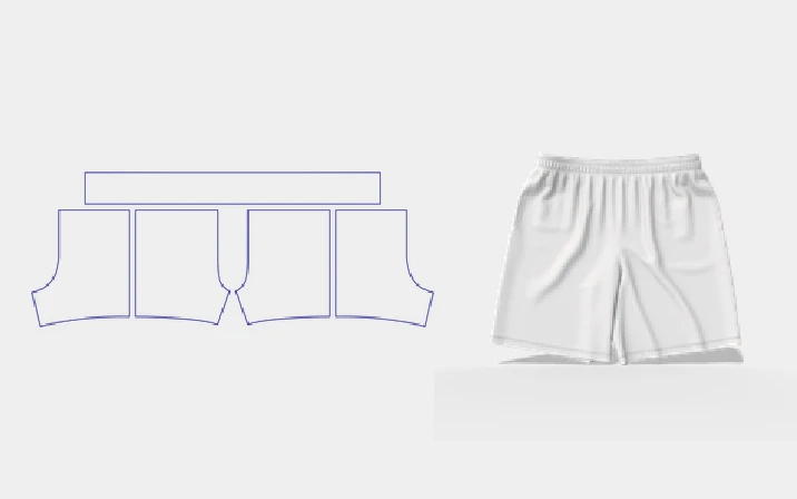 Mesh basketball shorts template