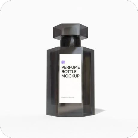 Black perfume bottle mockup