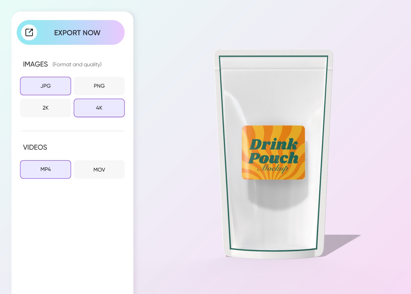 Step 3: Download your custom drink pouch