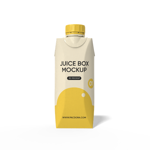 Maqueta estándar de cartón de jugo