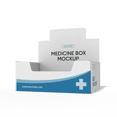 Medicine display box mockup