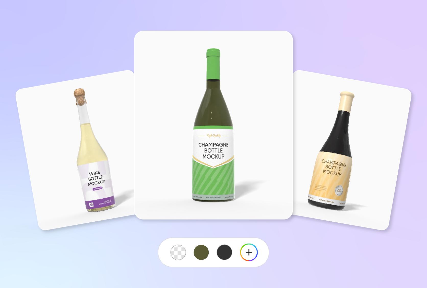 Pick bottle colors that complement your champagne