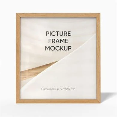 Square wooden frame mockup
