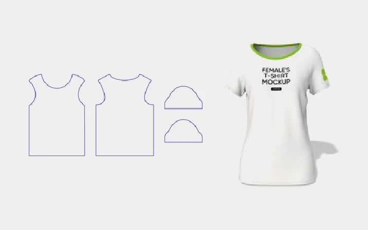 Female's T-shirt template