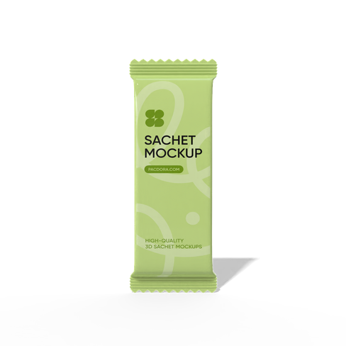 Chocolate bar sachet packaging mockup
