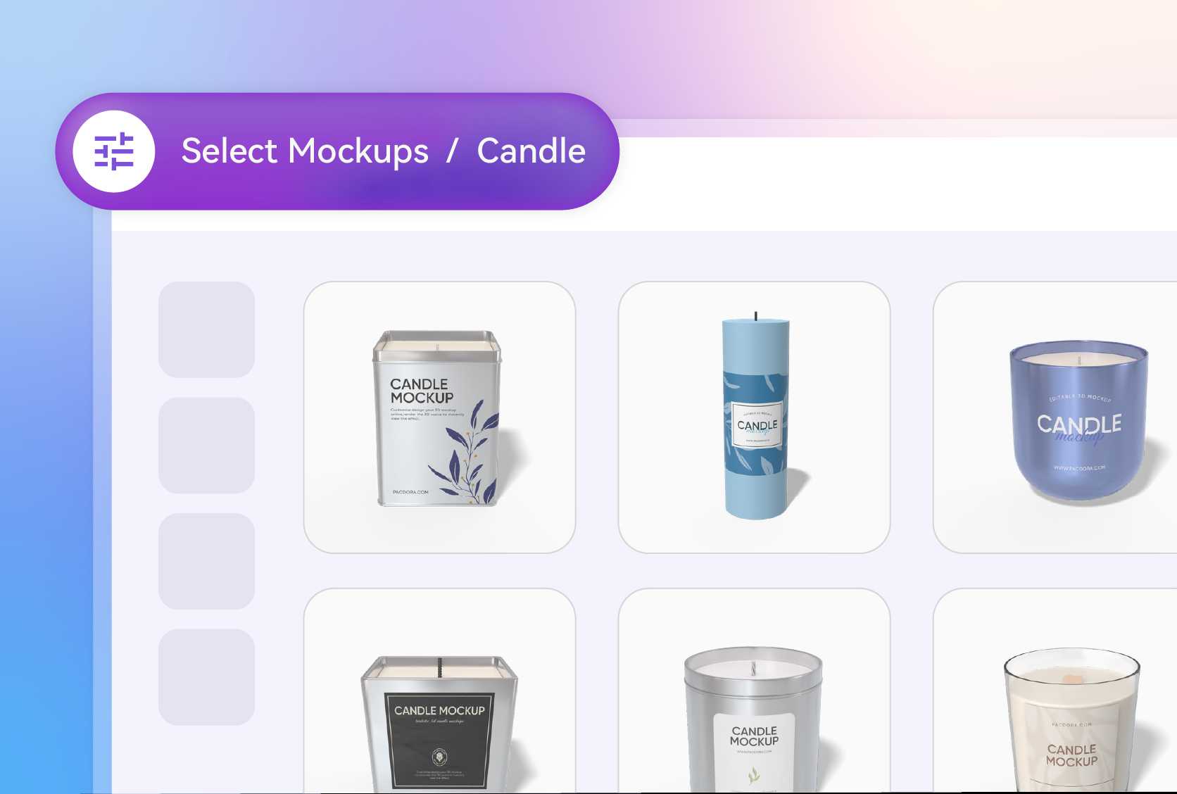 Multiple candle label shapes for different containers