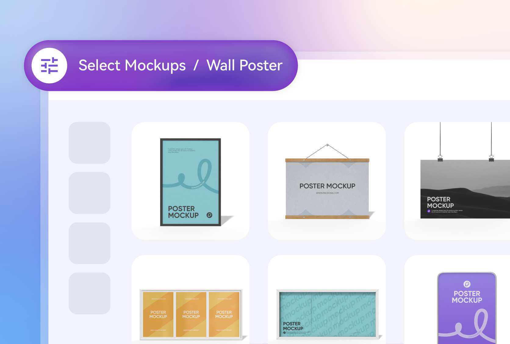 A wide library of wall art mockups