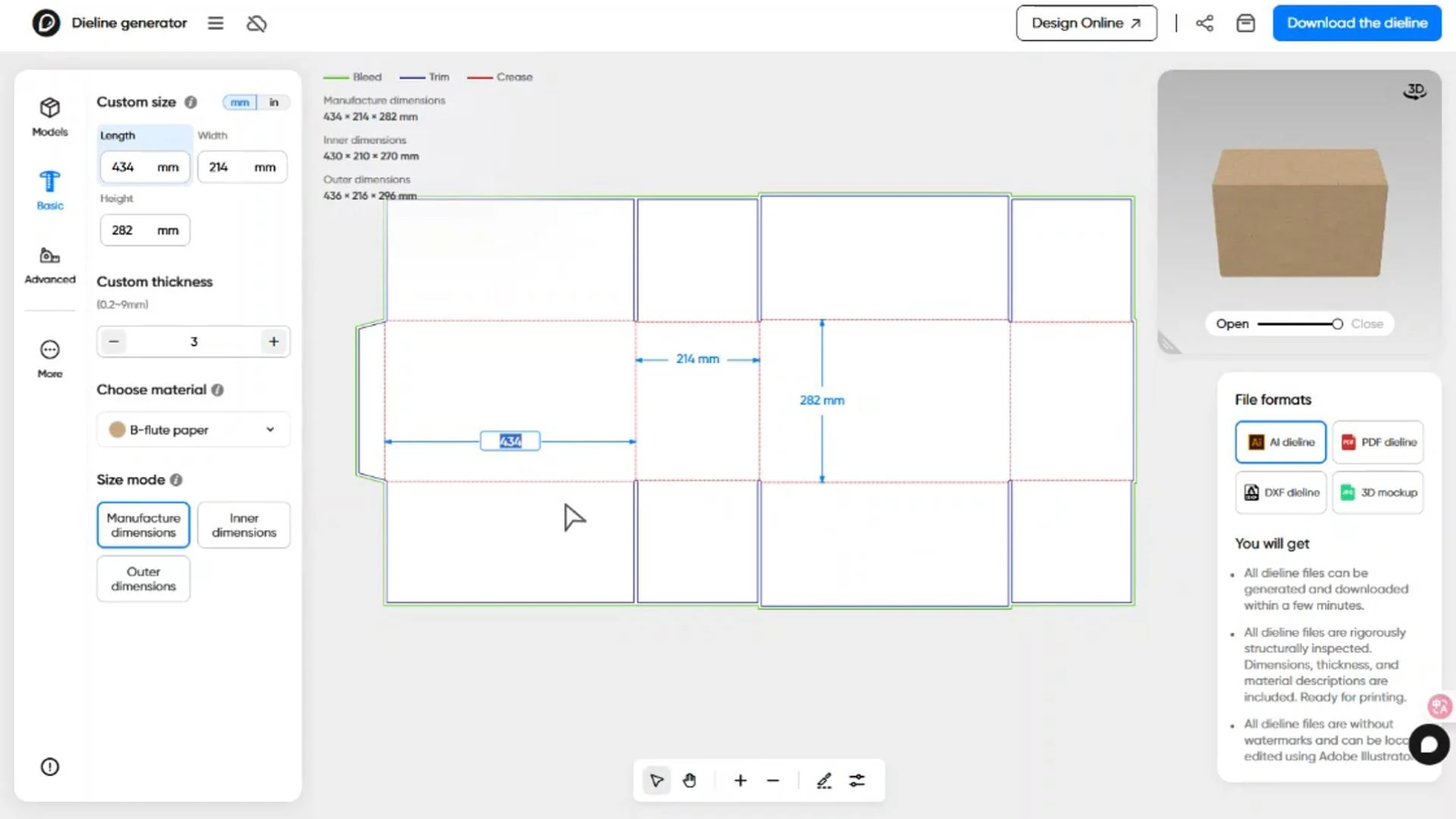 How can I design a FEFCO 0203 box on Pacdora?