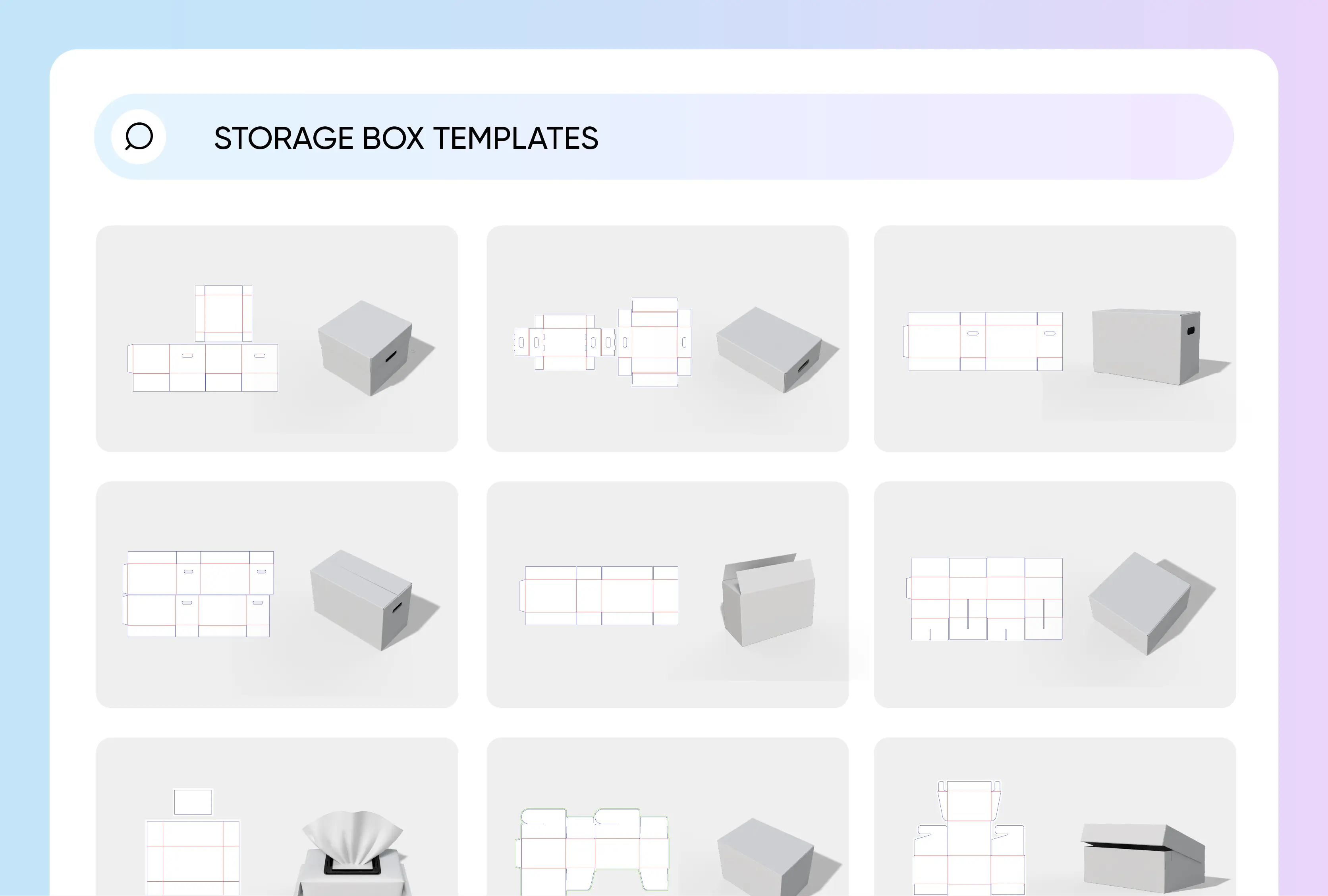 Extensive selection of templates