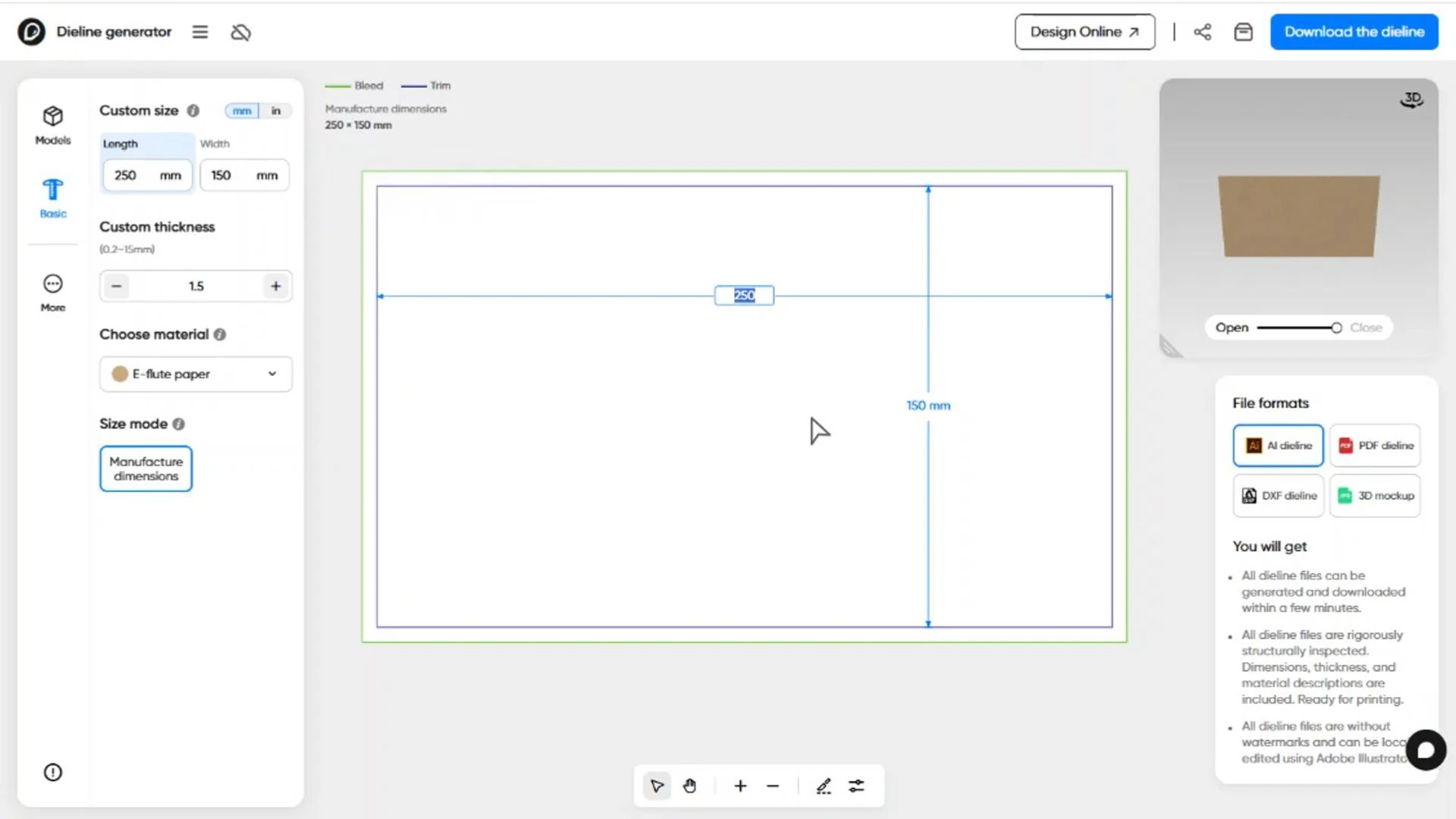 How can I make a FEFCO 0110 box on Pacdora?