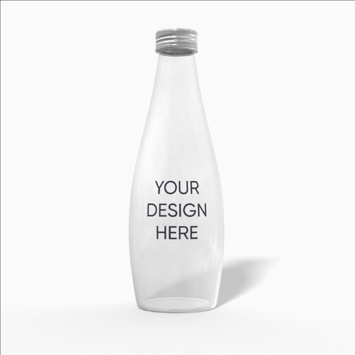 Glass water bottle mockup