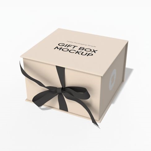 Square chocolate box mockup