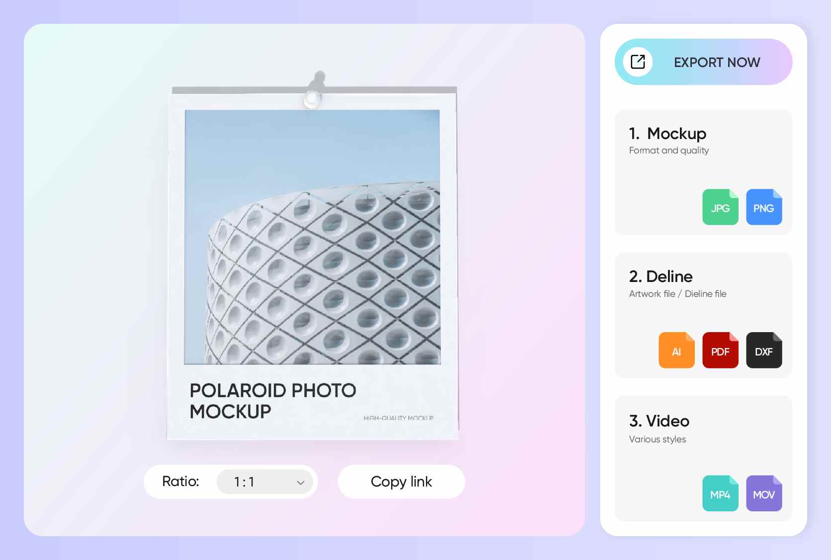 Showcase your design in right export formats