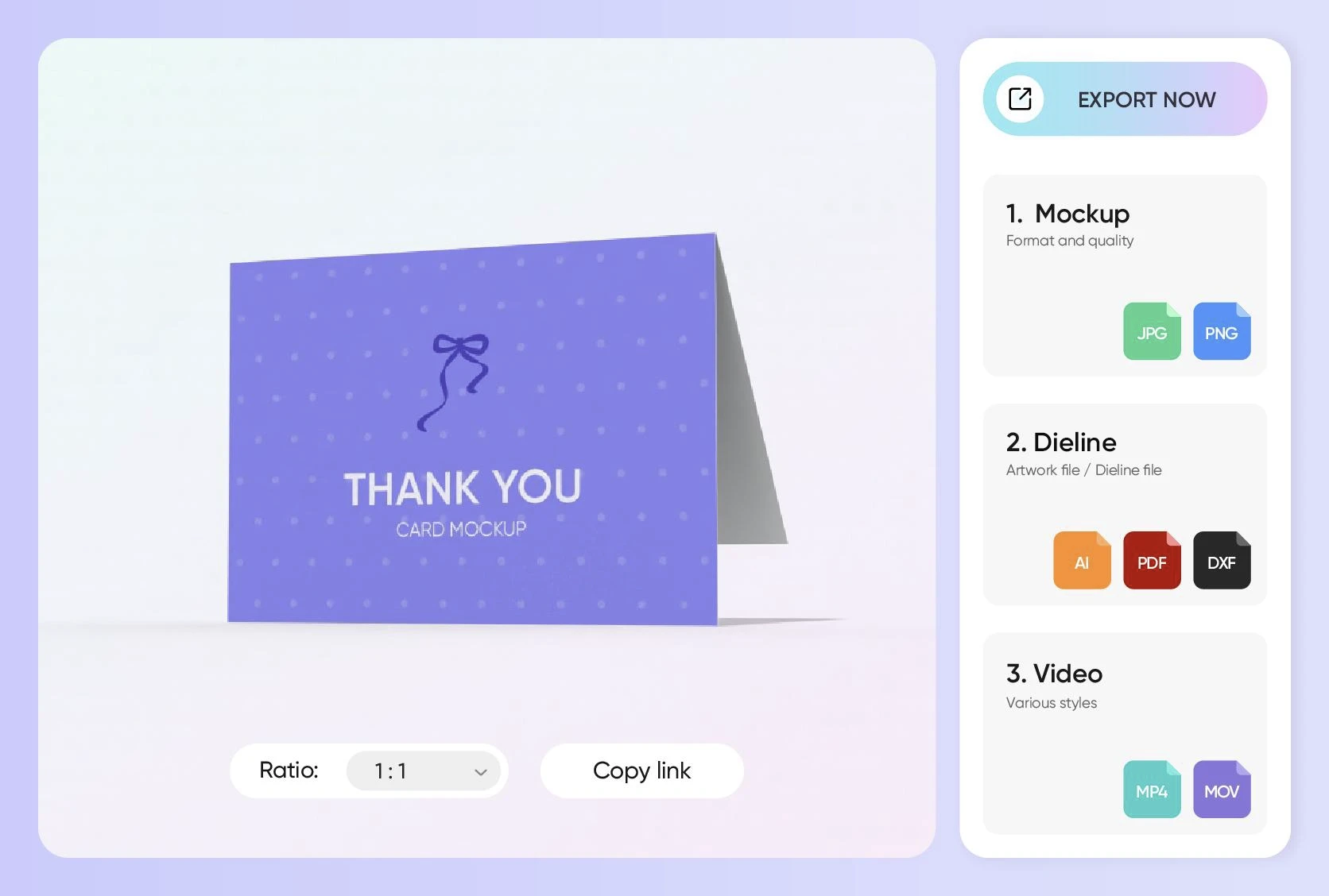 Download options for various sharing needs