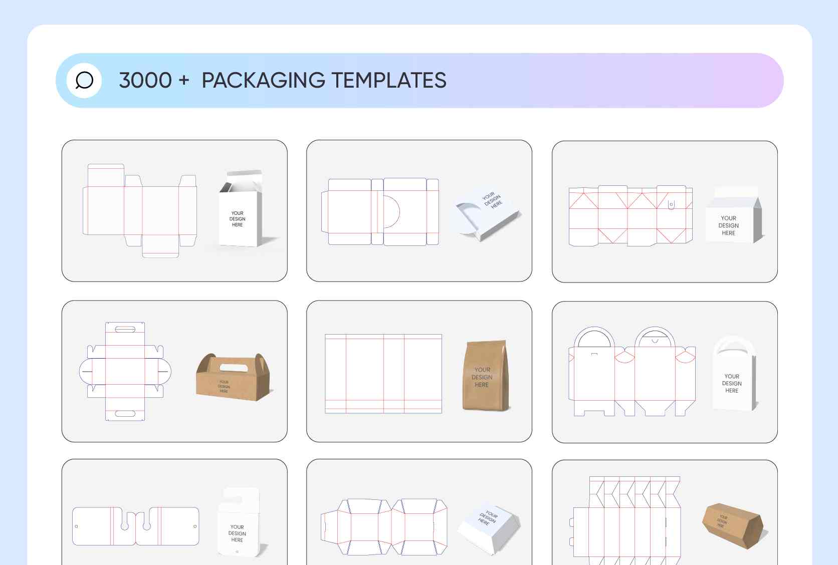 Wide selection of templates
