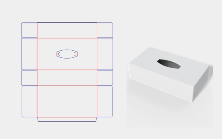 Custom oblong tissue box