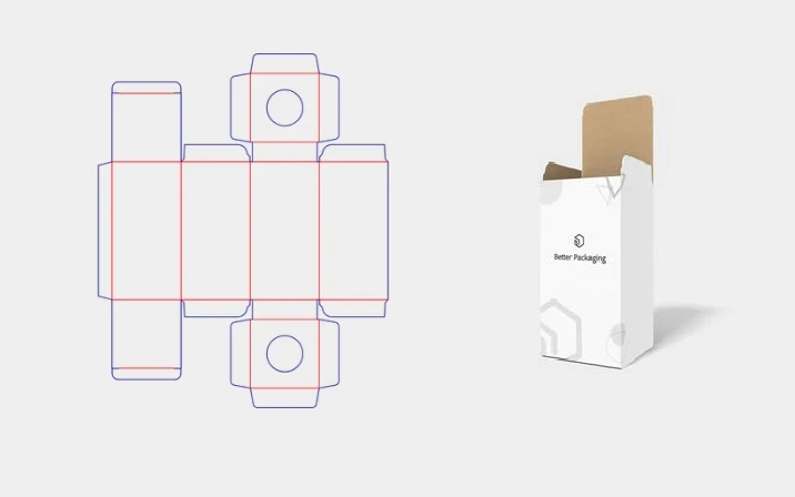Blind tuck end box template