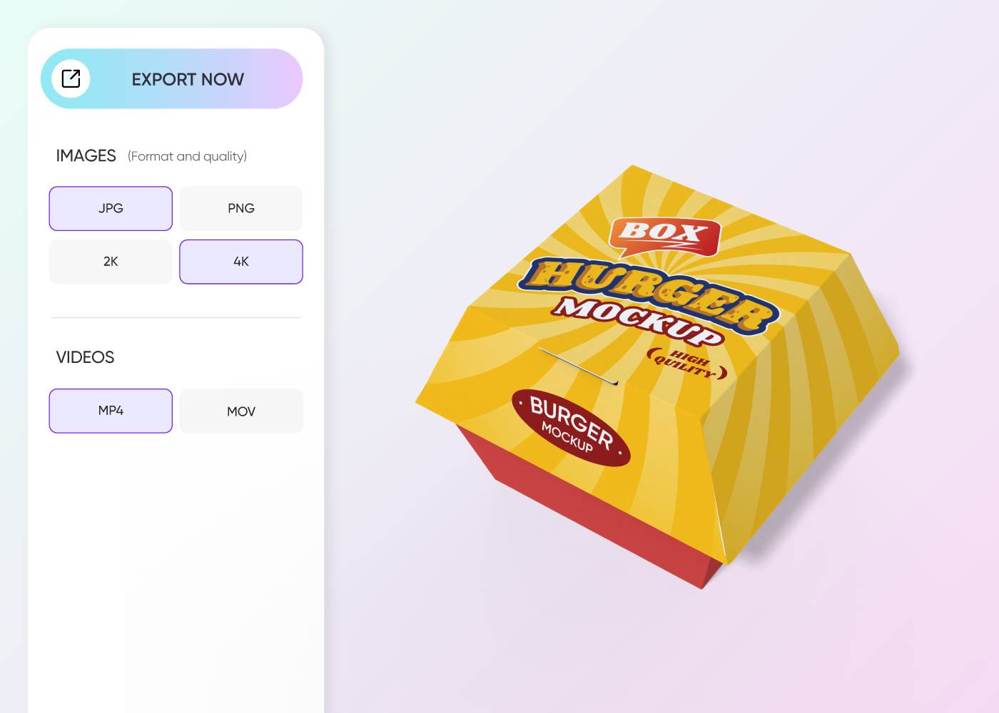 Step 3: Export your food container visual