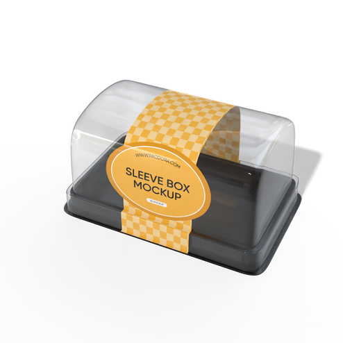 Cake box with belly band packaging