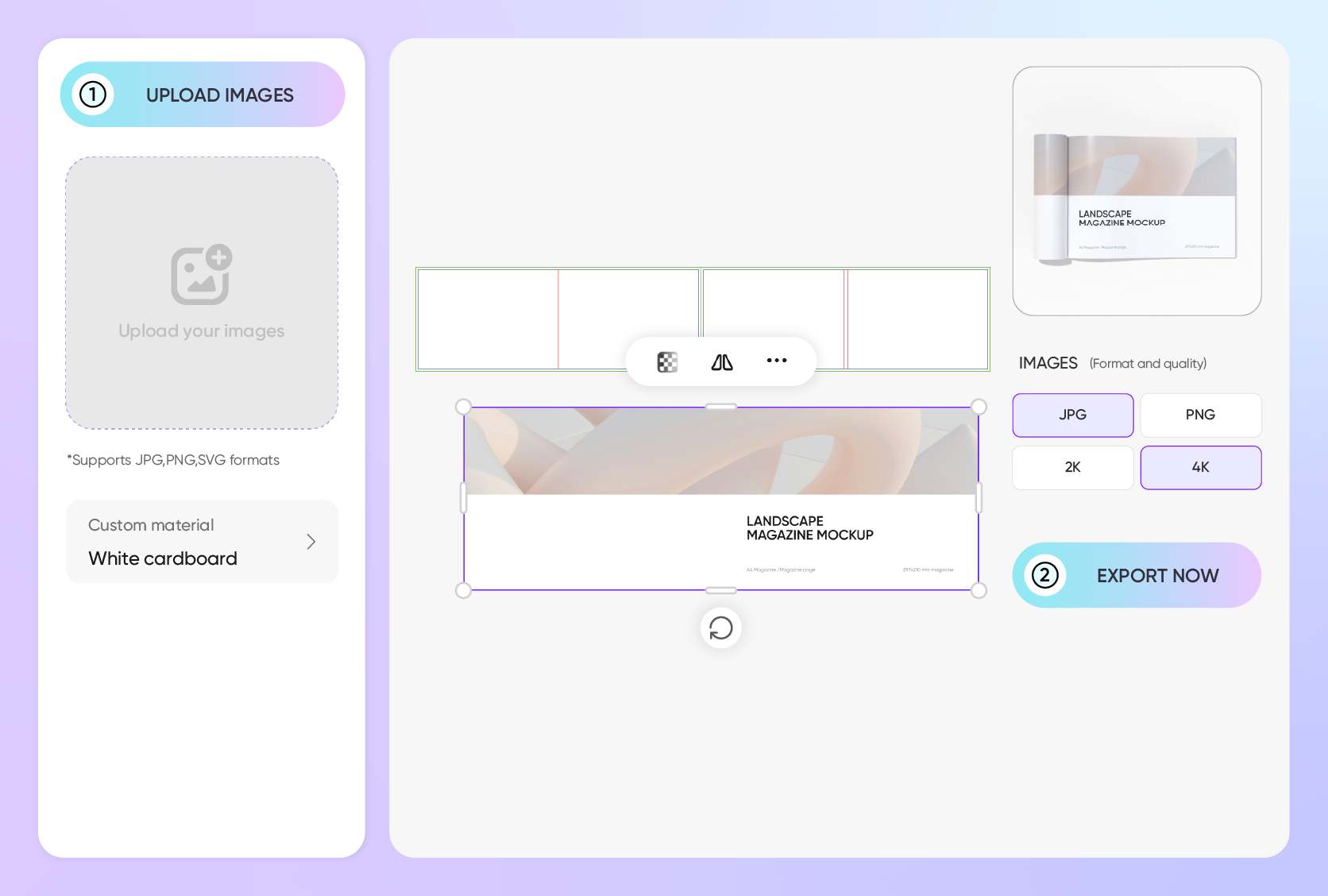 Highly customizable magazine mockup design
