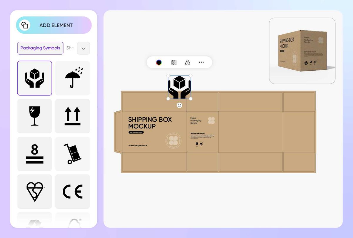 Upload graphics to your printed box