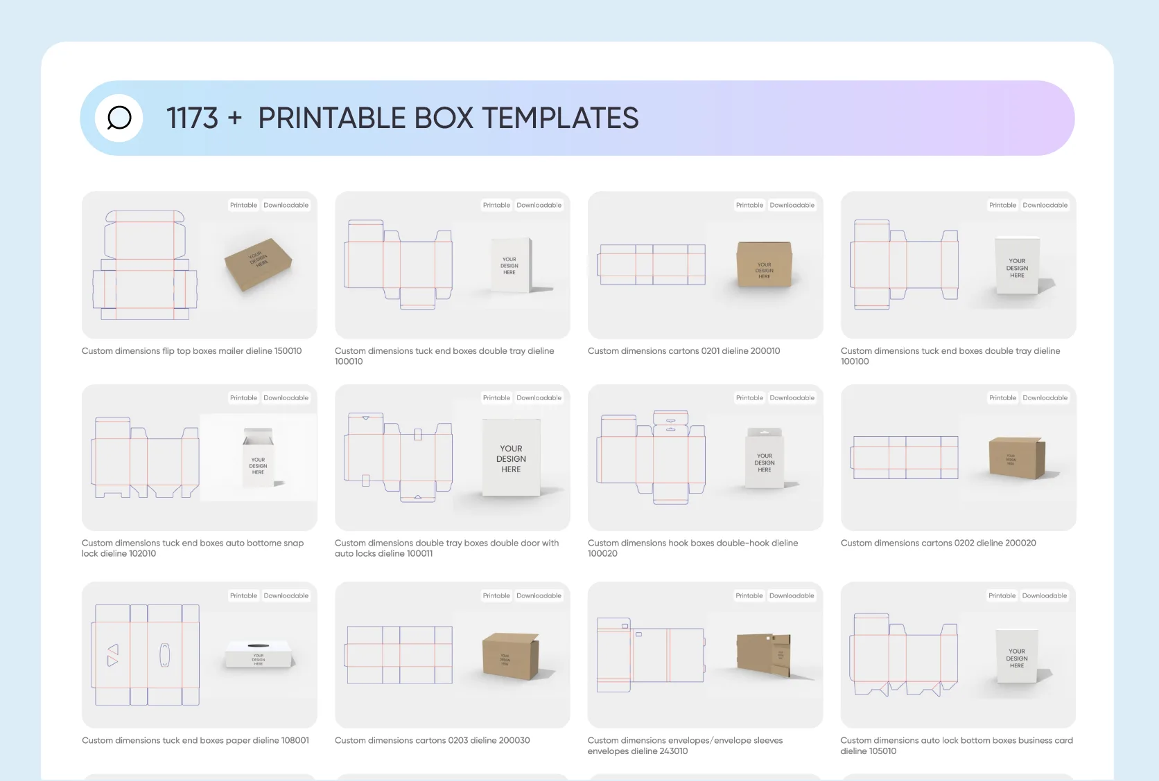 Plenty of high-quality rigid box templates