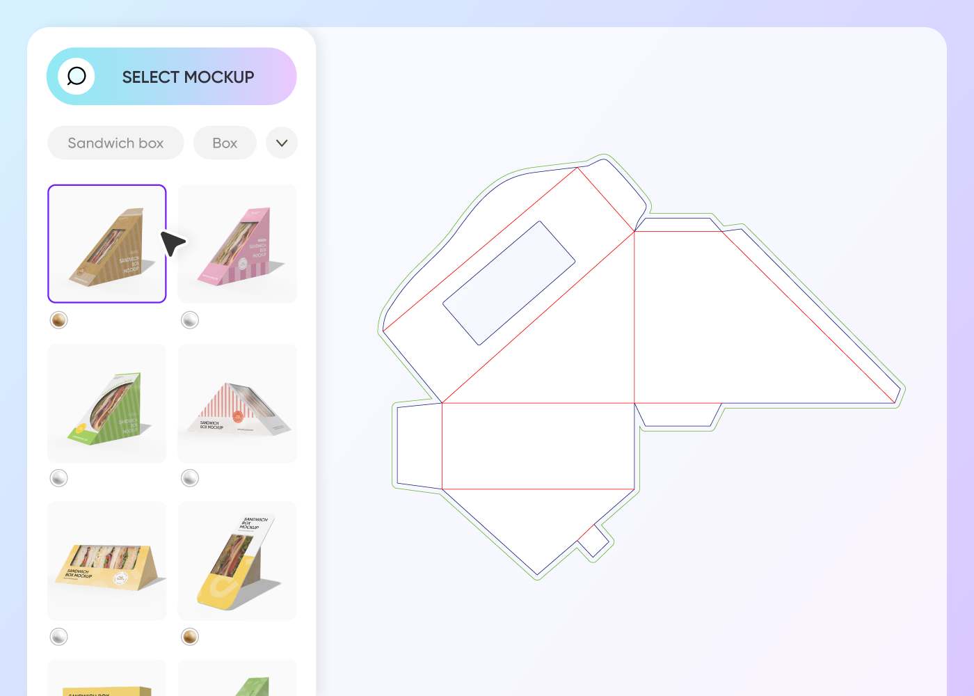 Step 1: Select sandwich packaging