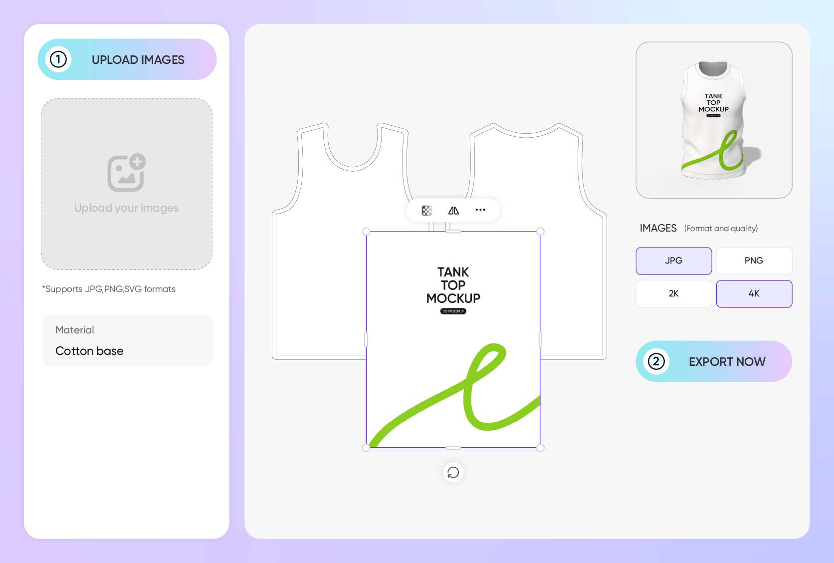 Upload photos or logos with ease