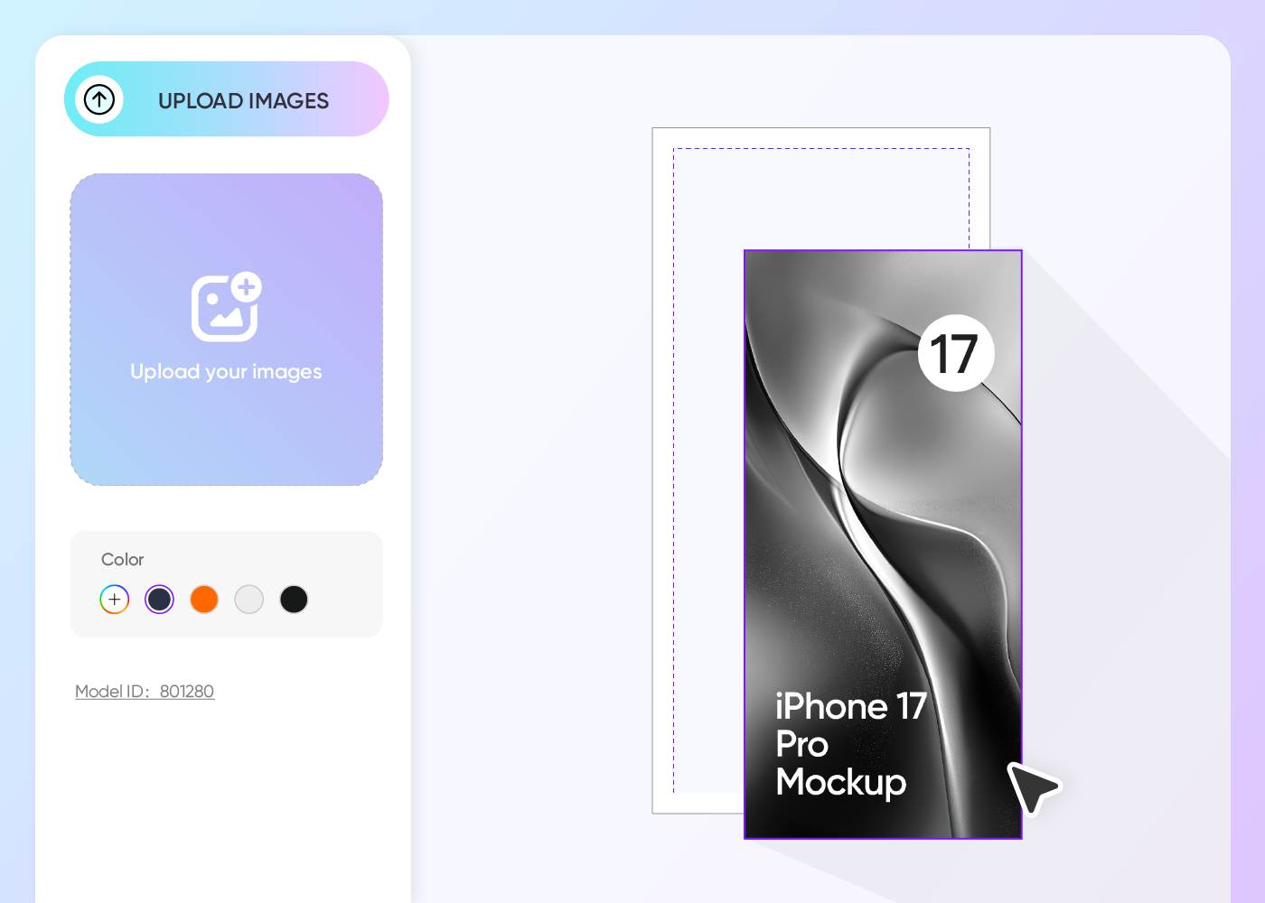 Upload image & Customize iPhone mockup