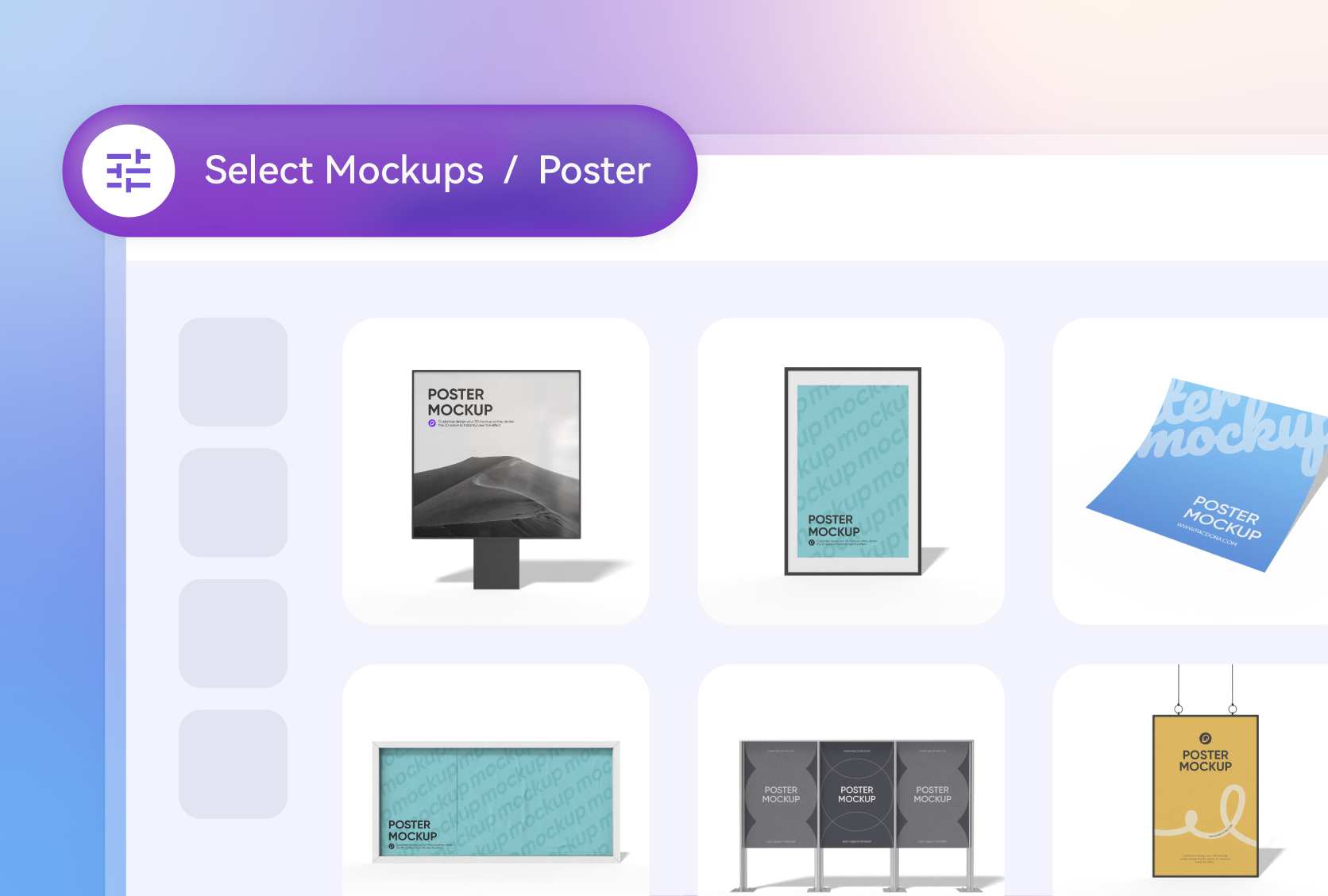 Find the perfect poster mockup style 
