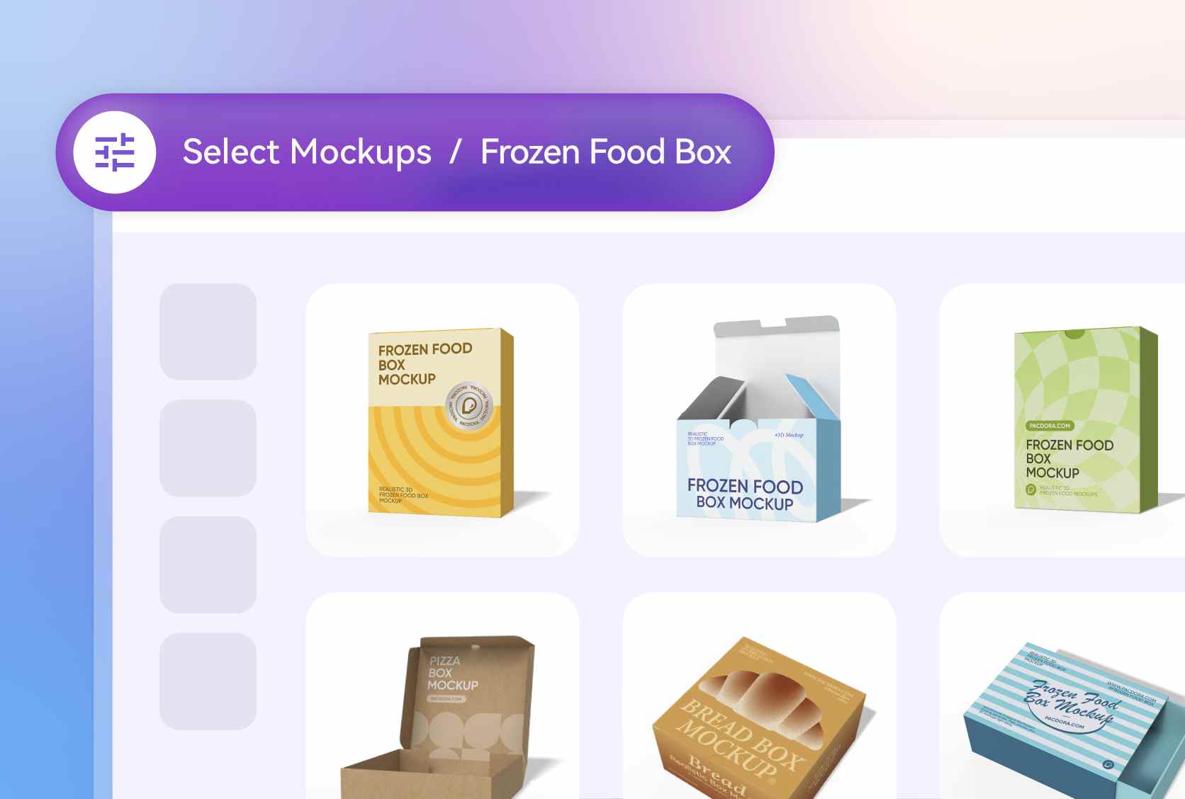 Diverse range of frozen food boxes styles