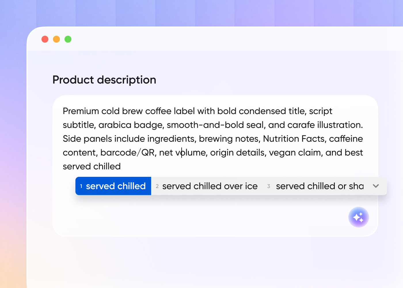 Step 1: Input your label ideas