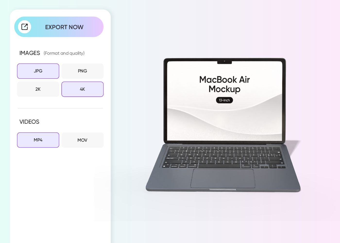 Step 3: Export your MacBook Air design