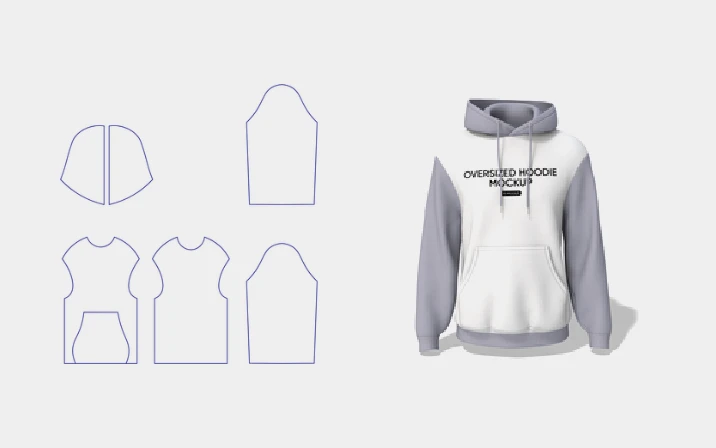 Oversize hoodie template