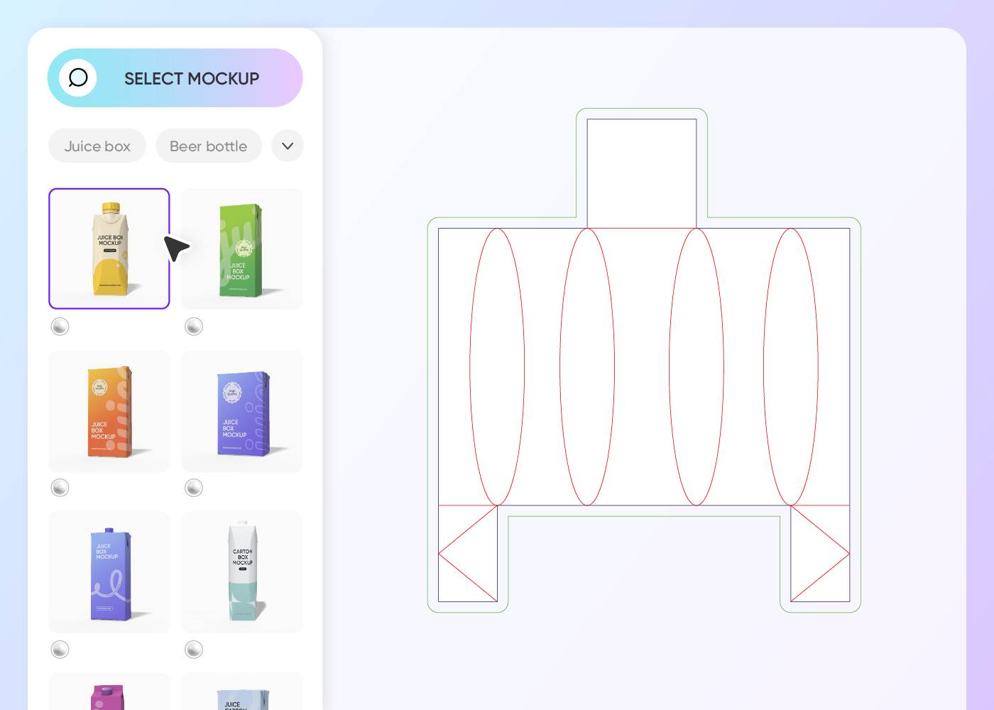 Step 1: Select your juice packaging mockup